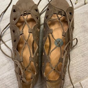 Lace up flats
